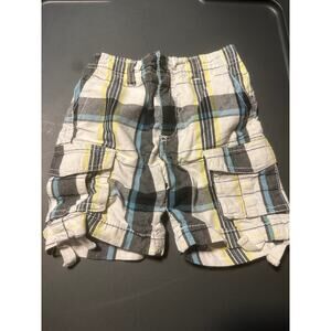 Crazy 8 Boys 12–18 Months White Blue Plaid Cargo Shorts EUC